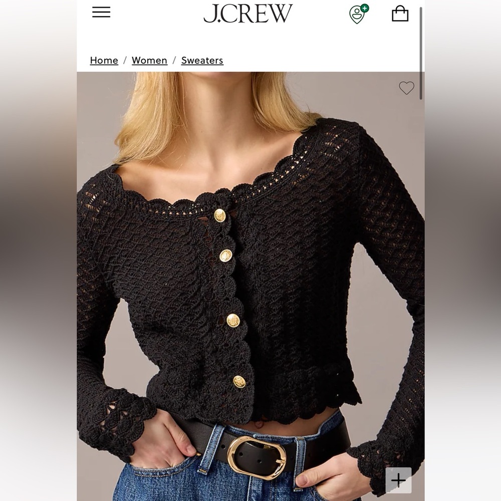 J crew cropped cardigan sweater